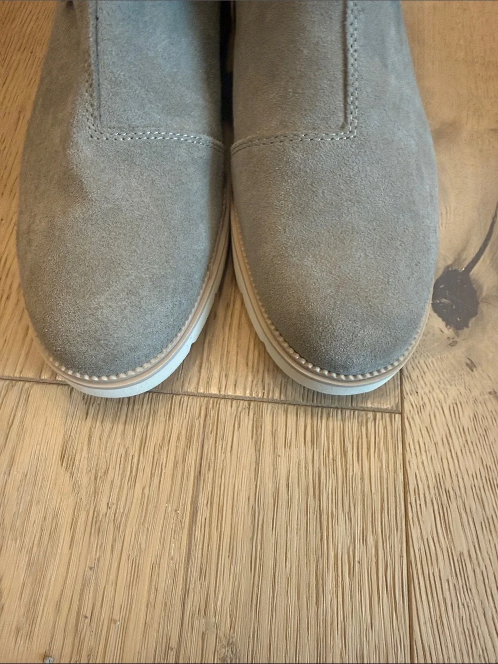 NWT TOMS Marlow Dune Suede Wedge Ankle Booties with Side Zip 9.5 - Picture 5 of 14